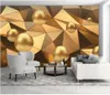 Wallpapers Golden Stereo Background 3d Wall Murals Wallpaper For Living Room