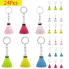 Keychains 24pcs 6 couleurs mignons badminton keychain keyring porteur de voiture sac pendentif bijoux cadeaux clés chaînes charme