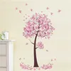 Оконные наклейки дома розовый цвет пленки дерево стены наклейка спальня гостиная фон водонепроницаемы