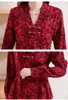 Dames blouses dames peplum tops geprinte shirts met lange mouwen rood