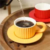 Cups Saucers Modern Simple Couple Ceramic Mug Coffee Cup Dish Set Office Large Handle Water Afternoon Tea