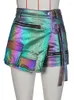 Shorts femminile Gacvga Streetwear Y2K Multi-Pockets Women 2024 Summer High Waist Gonnets Lady Laser Elasticy Bottoms Pants