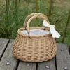 Bolsas de armazenamento Bolsa de vime Campo Campo Tote Furit Flowers Sundries Bucket Ladies Drawstring Pouch Basking Handmade Basket