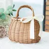 Bolsas de armazenamento Bolsa de vime Campo Campo Tote Furit Flowers Sundries Bucket Ladies Drawstring Pouch Basking Handmade Basket