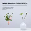 Vase 2 PCS Wall Flower Tube Vase Hanged Plant Wholder Planter FlowerPot Home Decor Metal Manded Mini