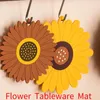 Table Mats PVC Sunflower Pot Holder Anti-Slip Cup Coasters Bowl Tableware Mat Heat Resistant Pan PadSet Of Three Different Sizes Pad