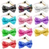 Hundkläder Pet Cat Collar Accessories Sequined Bow Tie Holiday Party Decoration Supplies