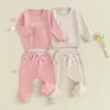 Kleidungssets Baby Spring Herbst Outfits Kleinkind Girls Casual Letter Stickerei Langarm runden Hals Sweatshirts Hosen Sportwege