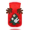 Dog Apparel Winter Warm Clothes Christmas Elk Plush Coat Hoodies Pet Costume Jacket For Puppy Cat Cute Chihuahua Small Clothing