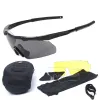 Eyewears JSJM Militära taktiska skyddsglasögon CS Airsoft vindtät dammtäta skjutglasögon 3 lins Set Motorcykel bergsklättring Säkra glasögon