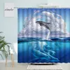 Shower Curtains Blue Sky Backdrop Cloud Curtain Nature Landscape Scenery Waterproof Fabric Polyester Bathroom Bathtub Decor With Hooks