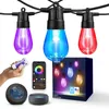 Stringhe Smart App Lights Outdoor String Lights 50ft 20 Bulbs Fairy RGB Ghirlanda Decorazione impermeabile Decorazione Light Decor Garden Party