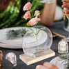 Vasen 2 Sätze Glas Vase Clear Plant kleines Terrarium mit Basis -Wohnkultur