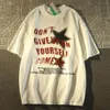 T-shirts pour hommes Personnalité de coton T-shirt imprimé graffiti