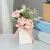 Dekorative Blumen Seiden Boutonniere künstliche Blume Brautjungfer Armband Corsage Hochzeit Brosche Pin