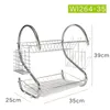 Cuisine Storage Maison à la maison Doudain Rack Plancher Double étagères Creative Dish Racks Bol en acier inoxydable étagère blanche