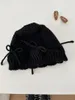 Breda randen hattar Instagram stil söt båge fiskare hatt mångsidig för kvinnor söt stickad ullkoreansk höst och vinter