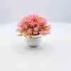 Decorative Flowers Artificial Plants Four-legged Grass Bonsai Fake Flower Potted Home Decor Garden Decoration