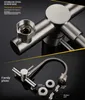 304 stainless steel into wall and cold double hole sink universal pipe shower water rotary kitchen faucet 240325