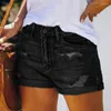 Damesjeans in broek elastische mid op rijen denim shorts gaten coquette Koreaanse kleding Japanse 2000s stijl y2k zomer broek