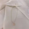Nieuwe letter H Set Zirkon Diamond voor vrouwen met kleurloze roségouden titanium stalen kraag, eenvoudige en elegante charme hanger ketting