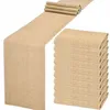 Gratis av UPS 10st 30x275cm jute tabell löpare burlap spets rustik hessian bordslöpare för bröllop hantverk festdekorationer 240325