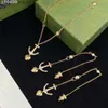 Designer Necklace Novelty Anchor Metal Chain Long Ear Line Earrings Diamond Love Pendants Eardrop
