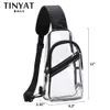 Tinyat Clear Coffre Sacs For Hommes Femmes Sac à bandoulière PVC Transparent imperméable Small Sac à bandoulière Sac à bandoulière