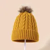 Beralar Moda Kış Şapkası Kadınlar İçin Yün Örme Beanes Düz Renk Twist Pom Cap Ball Lady Sıcak Kayak Beanie Bonnet