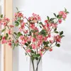 Dekorativa blommor Simulerad blomma Crabapple Plum Long Branch Cherry falsk dekoration Hög hortensia makrofylla vardagsrum