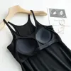 Camisoles & Tanks Women Padded Soft Casual Bra Tank Top Spaghetti Cami Thread Vest Female Camisole With Built In