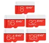 2019 화이트 레드 evo 플러스 256GB 128GB 64GB 32GB 16GB 90MBS TF 플래시 메모리 카드 클래스 10