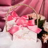 Enveloppe-cadeau 20pcs Sac à bonbons en marbre rose pour la fête de table de décoration événementiel fournit des faveurs de mariage décor avec ruban