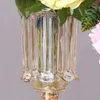 Vase Light Luxury Crystal Glass Vase Nordicスタイルメタルハイエンドリビングルームテレビキャビネットダイニングテーブルの装飾とエレガントなデザイン