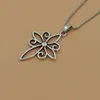 10Pcs Antique Silver Fashion Hollow Cross Alloy Pendant Necklace For Men & Womens Jewelry Gift A-597d