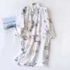 Accueil Vêtements Japonais Pajamas Kimono Coton Coton Printemps Autumn Summer Minage Fine Ajustement Bathrobes de nuit