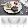 Bakvormen 1 pc 4-valse hartvorm snoepijs lolly mal diy siliconen popsicle mal crème lade