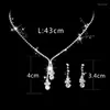 Collier Boucles d'oreilles Set Wedding Bridal Jewelry Fashion and Earge Brings for Bridesmaid Dating Shopping