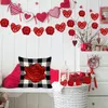 Figurines décoratives 32pcs de la Saint-Valentin en forme de coeur Round Round Rattan Balls 2 pouces Décorations en osier de mariage