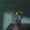 Vasos em casa azul transparente vaso vertical vaso designer sala de estar de decoração mole ware ware