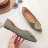 Casual schoenen rond metalen gesp breien flats vrouw comfortabele ballerina slip op puntige teen loafers stretch wevende vrouwen plus maat 40-43