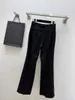 Women's Pants Autumn And Winter Style All Black Tie Straight Leg Trousers Must Enter Especially Good Collocation