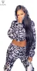 Women's Two Piece Pants VAZN 2024 Fashion Lady Street Casual Style 2 Sets Long Sleeve Hooded Collar Short Top Elastic Printed Women
