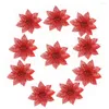 Fleurs décoratives 10pcs / ensemble arbres de Noël décor de paillette de paillettes mer anniversaire 8cm