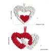 Fleurs décoratives 67JB Double couronne de cœur en forme de coeur décorations d'ornement pour la Saint-Valentin