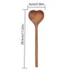 Spoons Wooden Heart Shaped Serving Stirring Dinner Drink Soup Dessert Coffee Baking Teaspoons Kitchen Tool Accessory Utensils