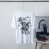 24SS春夏ヨーロッパUSAエンジェルレターフラワープリントティーファッションメンズスケートボード短袖Tシャツ服カジュアルコットンデザイナーTシャツ0405