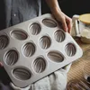 6912cup cake mold madeleine pan 3d olijven gevormde gebak bakplaat non -stick cupcake decoratie gereedschap metaal keuken bakware 240328