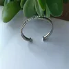 2024 Bangle Twisted Bracelets Jewelrys Double Dy Bracelet x Wire Bracelet Women platinum Fashion Trend Platinum Hemp Ring Opening Jewelry