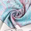 Pobing Silk Sjalf Women Double Dogs Print Stoles Square sjaals wraps grote bandana kerchief hijabs vrouwelijke zijden valsheid 130 cm 240323